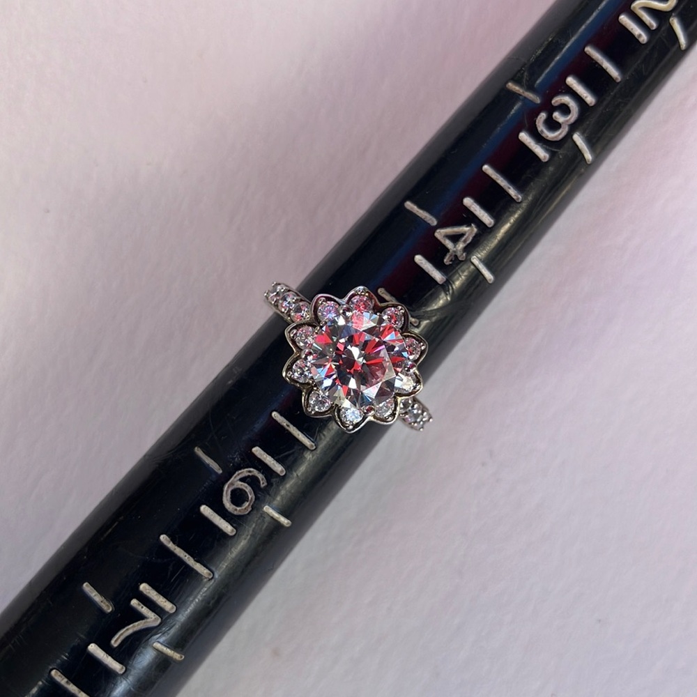 Fancy Sterling Ring with Cubic Zirconias